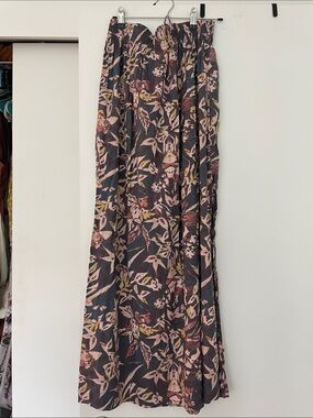 Roxy Floral Maxi Skirt in Purple, Pink and Golden Yellow
